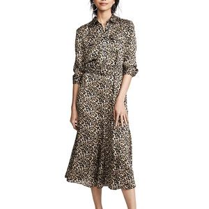 EQUIPMENT Lenora waist belt maxi dress Gris Sable